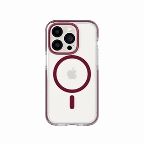 Color Gradient Smooth Pattern Design EvoCrystal - Apple iPhone 14 Pro Case MagSafe Compatible - Burgundy