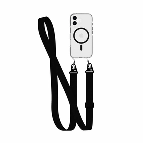 Refined Texture EvoCrystal - Apple iPhone 16 Case with Cross-Body -  Black