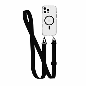 Refined Look EvoCrystal - Apple iPhone 16 Pro Max Case with Cross-Body - Black