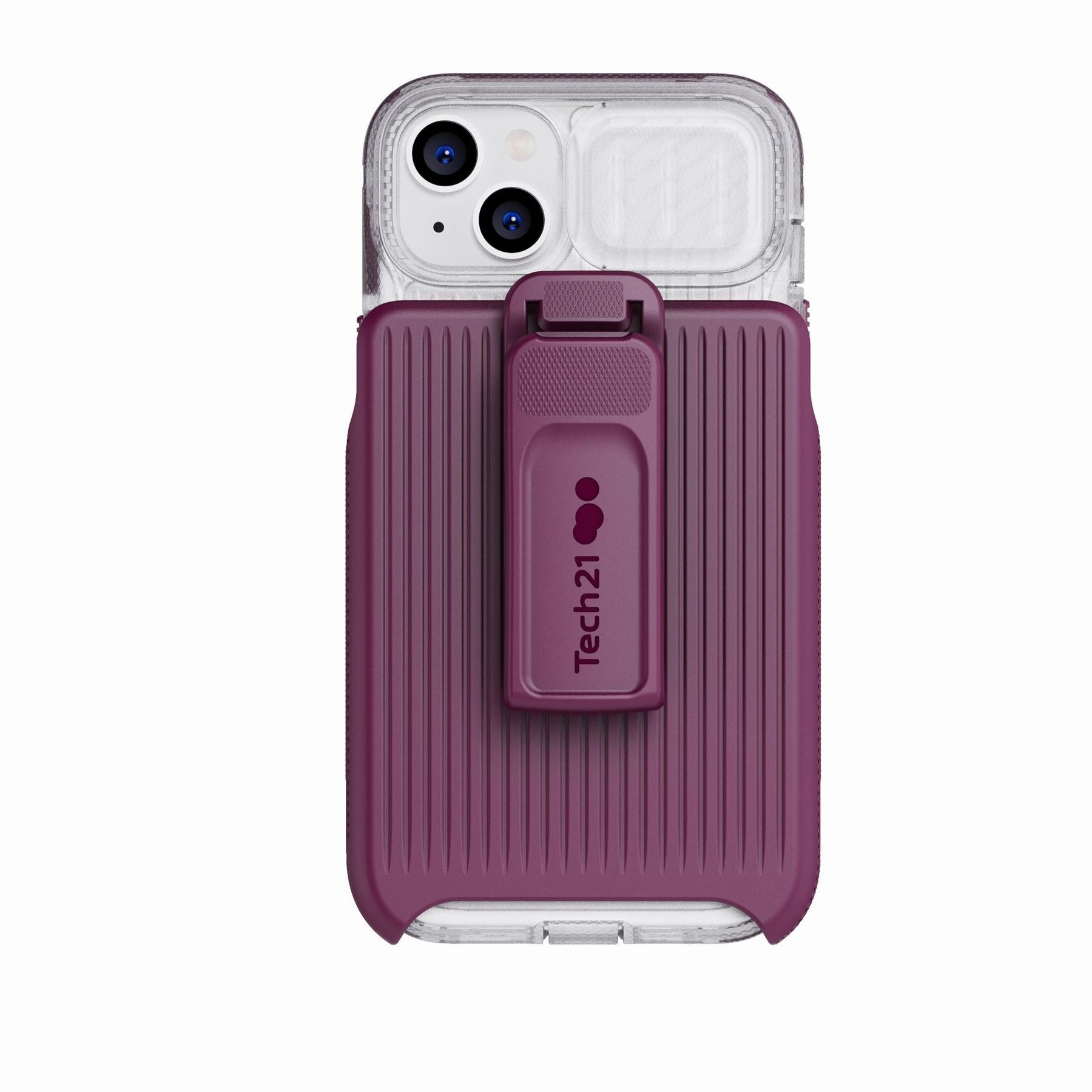 EvoMax - Apple iPhone 14 Plus Case MagSafe Compatible - Frosted Purple Modern Frame