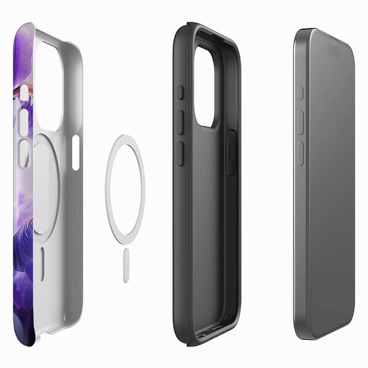 iPhone MagSafe Tough Case -  Mauve Floral II Protective Design Layer