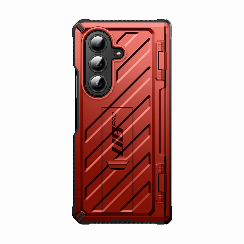 Elegant Finish Design Galaxy Z Fold7 Unicorn Beetle PRO Rugged Case - Metallic Red