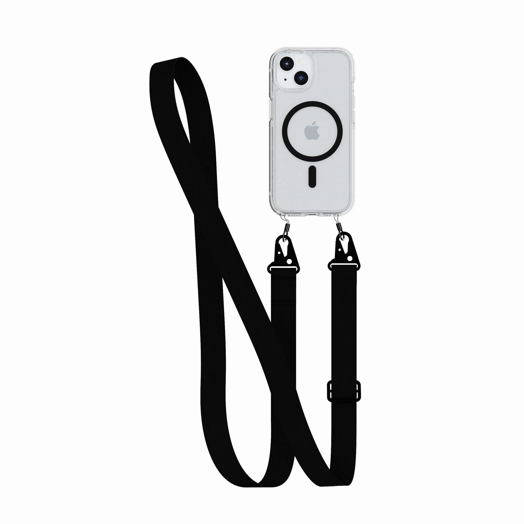 Minimal Detail Texture Modern Detail FlexQuartz - Apple iPhone 16e/15 Case MagSafe Compatible with Cross-Body- Black