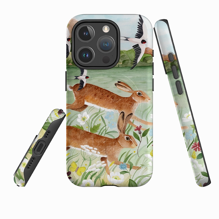 Matte Shield Hybrid Shield iPhone MagSafe Tough Case - Hares By Bex Parkin