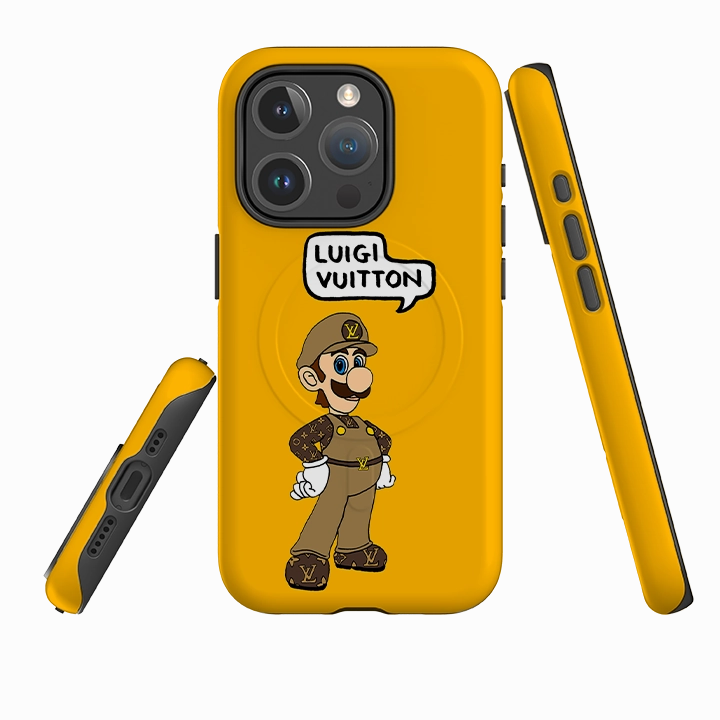 Durable Edge Texture Textured Grip iPhone MagSafe Tough Case - Luigi Vuitton Honey By Angelica Hicks