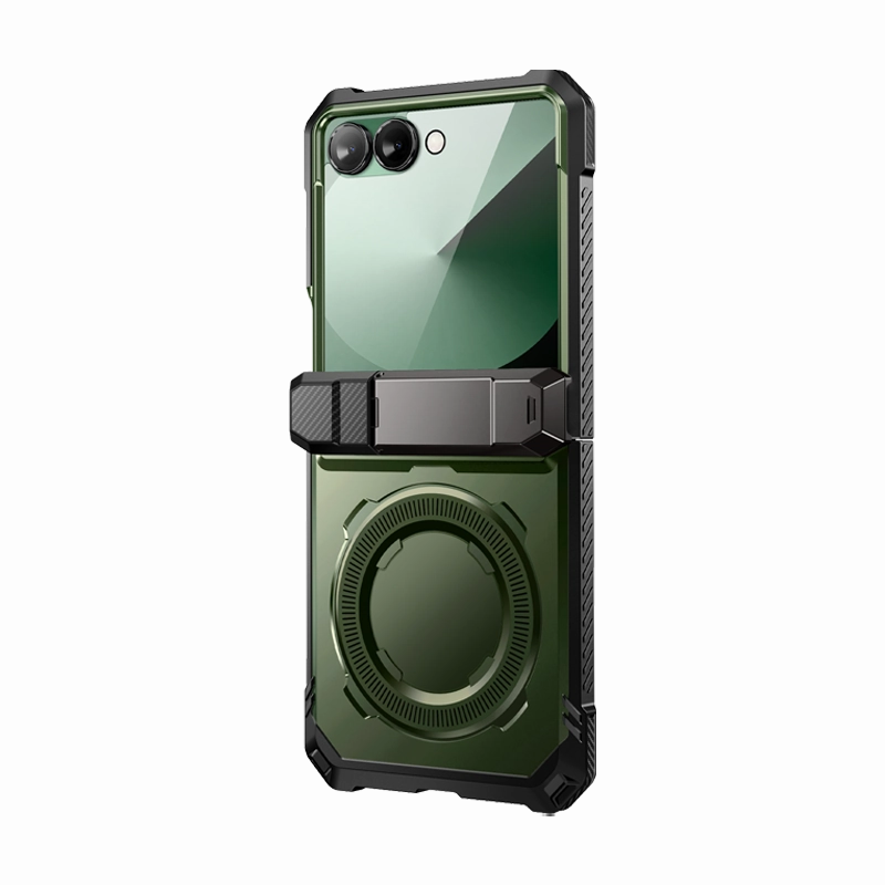 Galaxy Z Flip7 UB Grip Magsafe Phone Case-Dark Green Rugged Frame Design