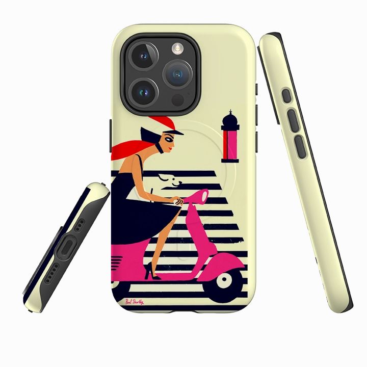 Elegant Edge iPhone MagSafe Tough Case -  Vespa Parisienne By Paul Thurlby