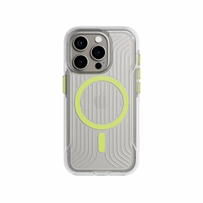 FlexPro - Apple iPhone 15 Pro Case MagSafe Compatible - Clear Glow in the Dark Shock Cushion Gloss Finish Texture