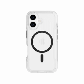 FlexPro - Apple iPhone 16 Case MagSafe Compatible  - Black Smooth Shape Minimal Texture Layer