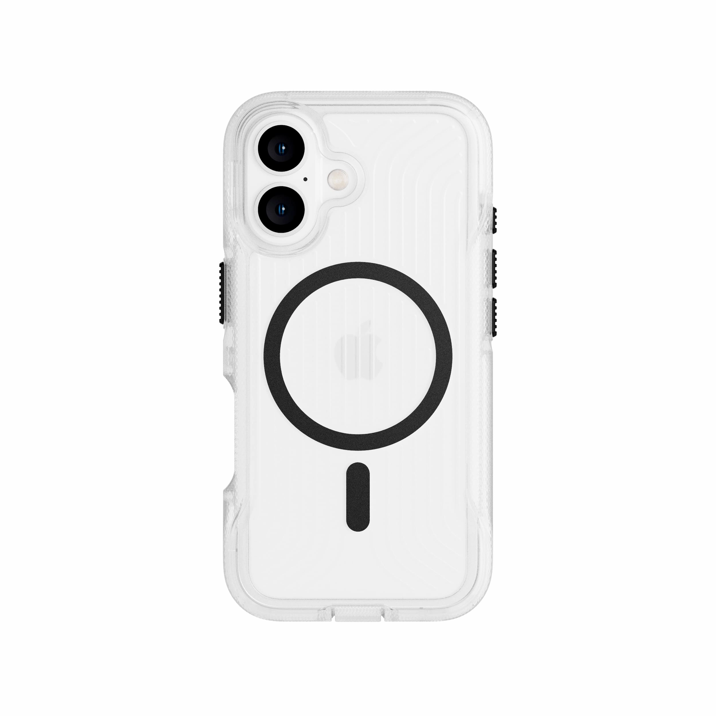 FlexPro - Apple iPhone 16 Case MagSafe Compatible  - Black Smooth Shape Minimal Texture Layer