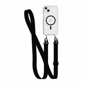 Protective Edge Layer FlexQuartz - Apple iPhone 15 Plus Case MagSafe Compatible with Cross-Body - Black