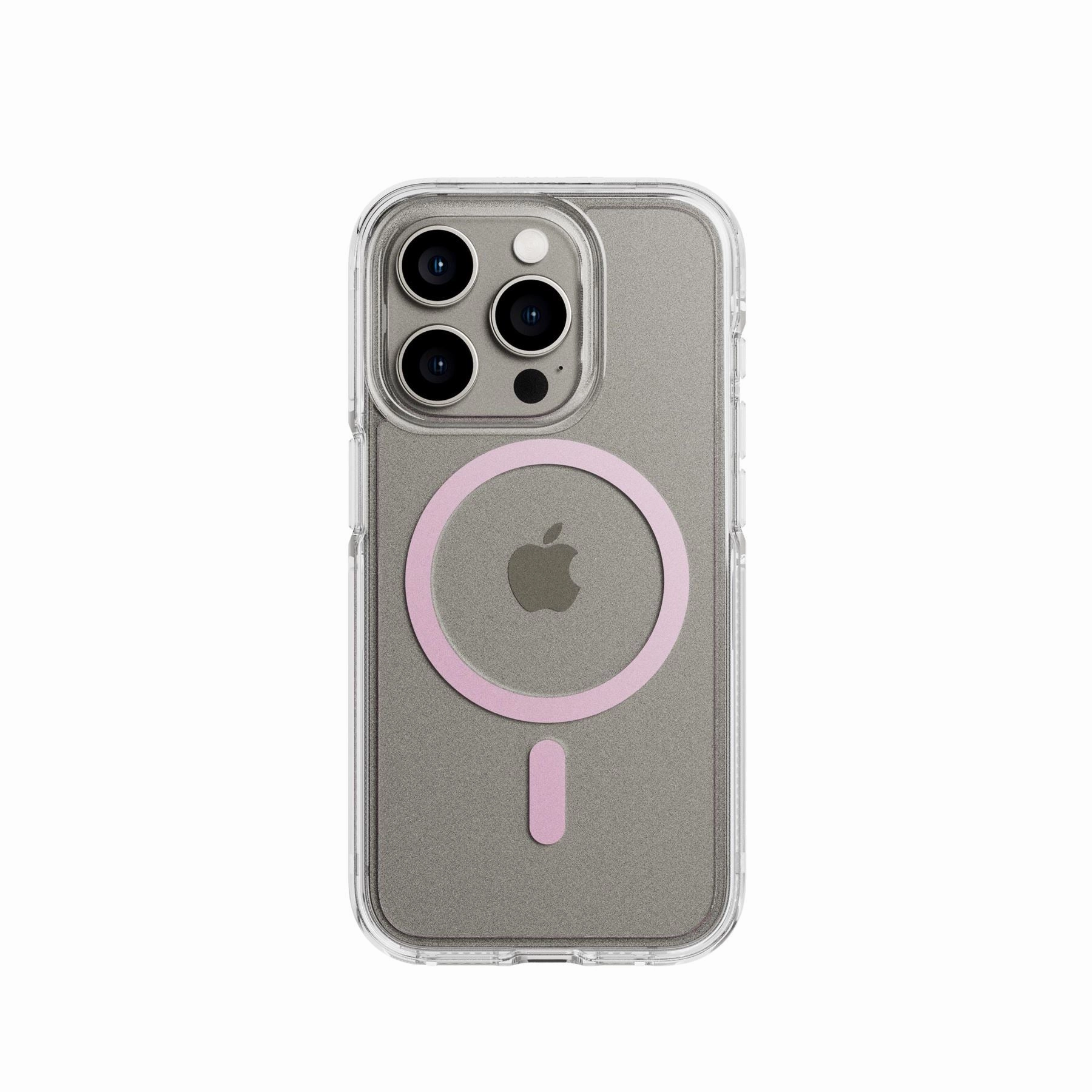 FlexQuartz - Apple iPhone 15 Pro Case MagSafe Compatible - Pink Rugged Grip