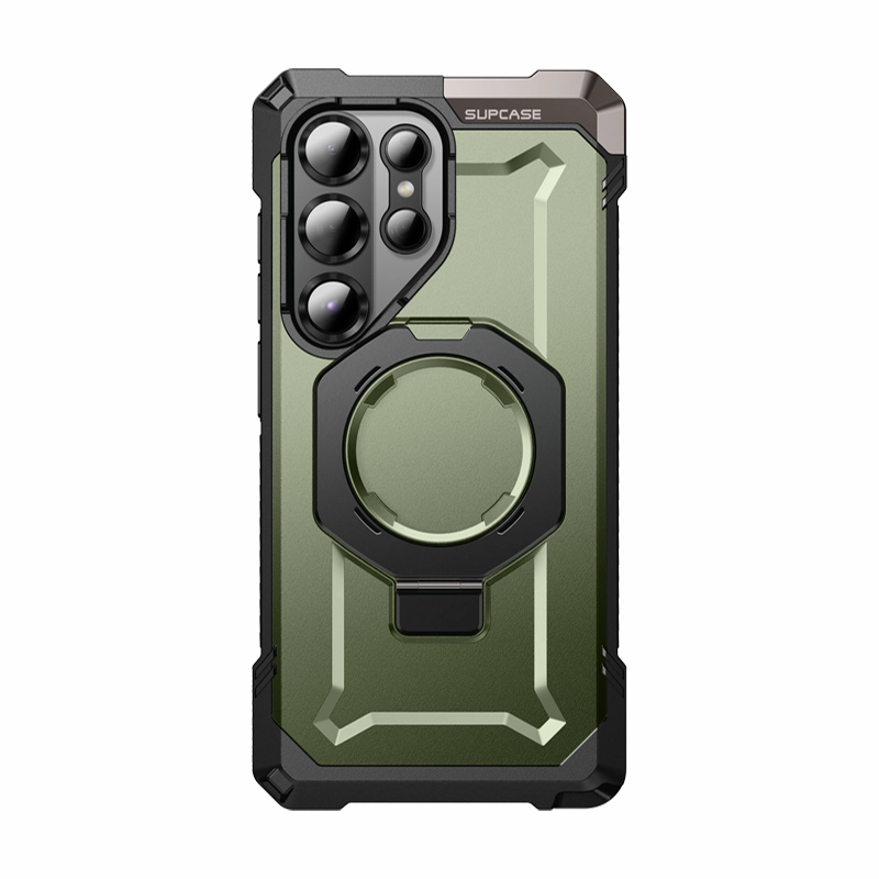 Galaxy S25 Ultra UB Grip MagSafe Phone Case-Dark Green Shock Cushion Rugged Design Style