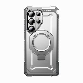 Galaxy S25 Ultra UB Grip MagSafe Phone Case-White Wireless Compatible Elegant Pattern Design