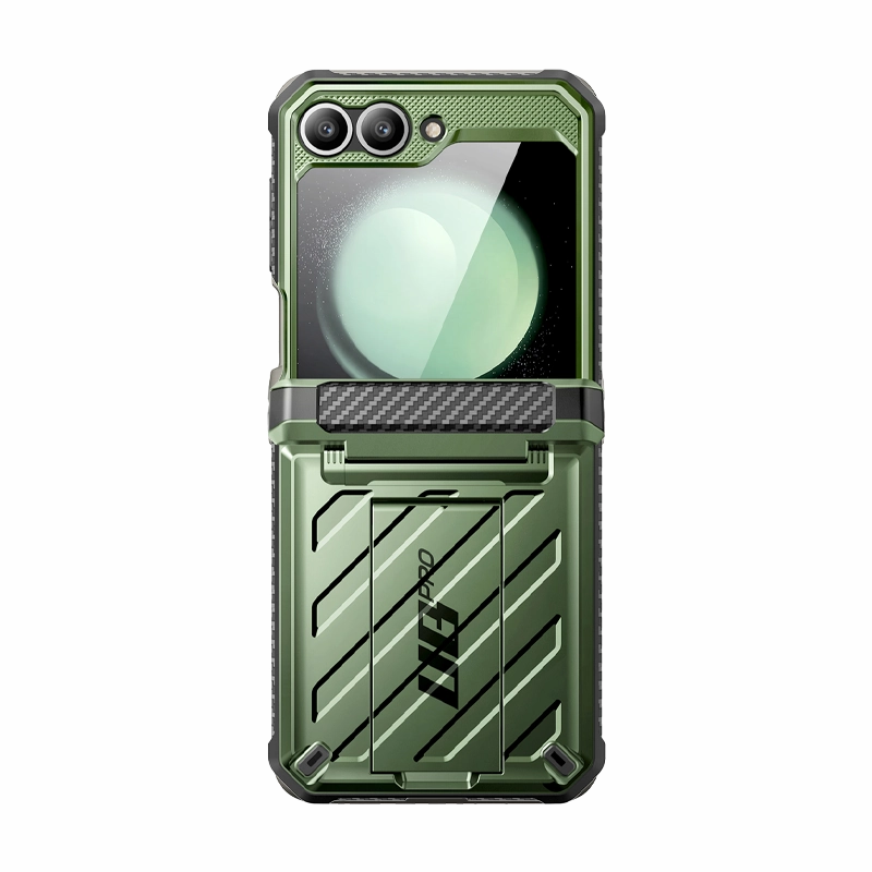 Durable Protection Layer Galaxy Z Flip7 FE Unicorn Beetle PRO Rugged Case with Belt Clip-Dark Green