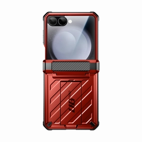 Sleek Detail Durable Build Quality Galaxy Z Flip7 Unicorn Beetle PRO Rugged Case with Belt Clip-Metallic Red