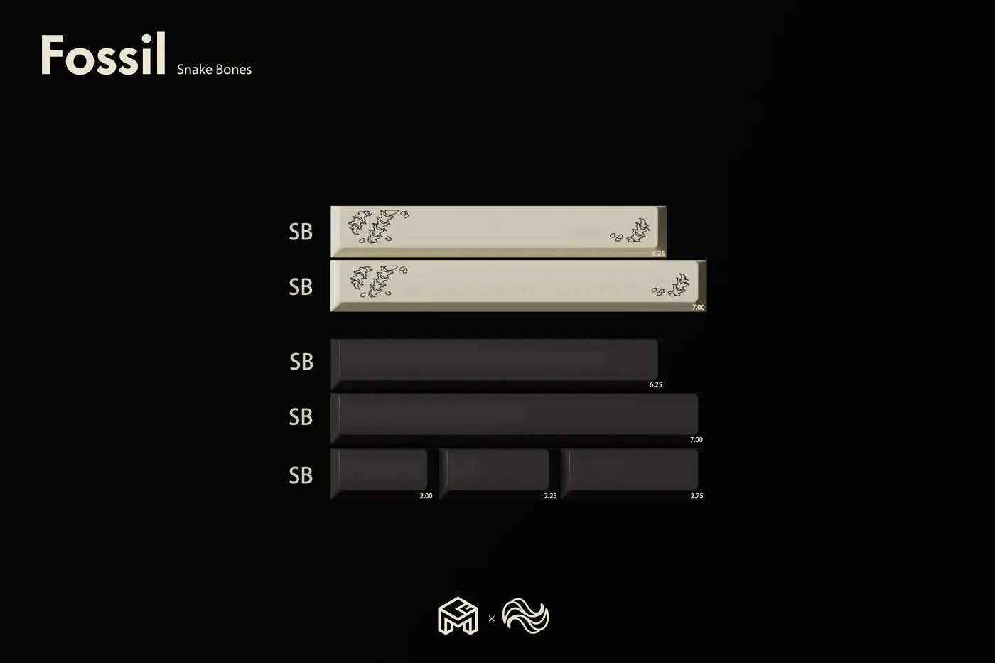 GoMaster Fossil PBT Dye Sublimation Cherry Profile Keycap Set Keyboard Stability Kit