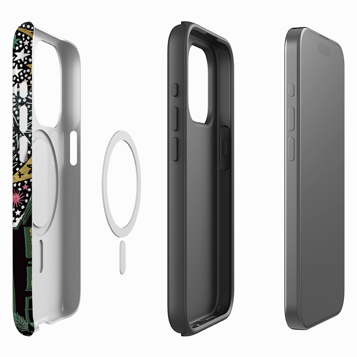 Durable Edge Texture Modern Texture iPhone MagSafe Tough Case - Night Before Xmas VI By Emma Frances Grant