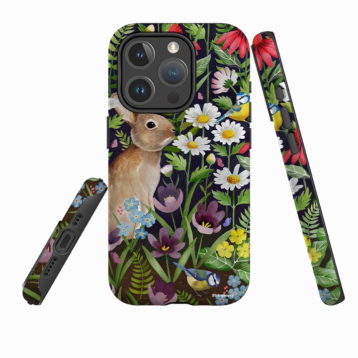 iPhone MagSafe Tough Case -  Rabbit and Wildflowers By Bex Parkin Urban Texture
