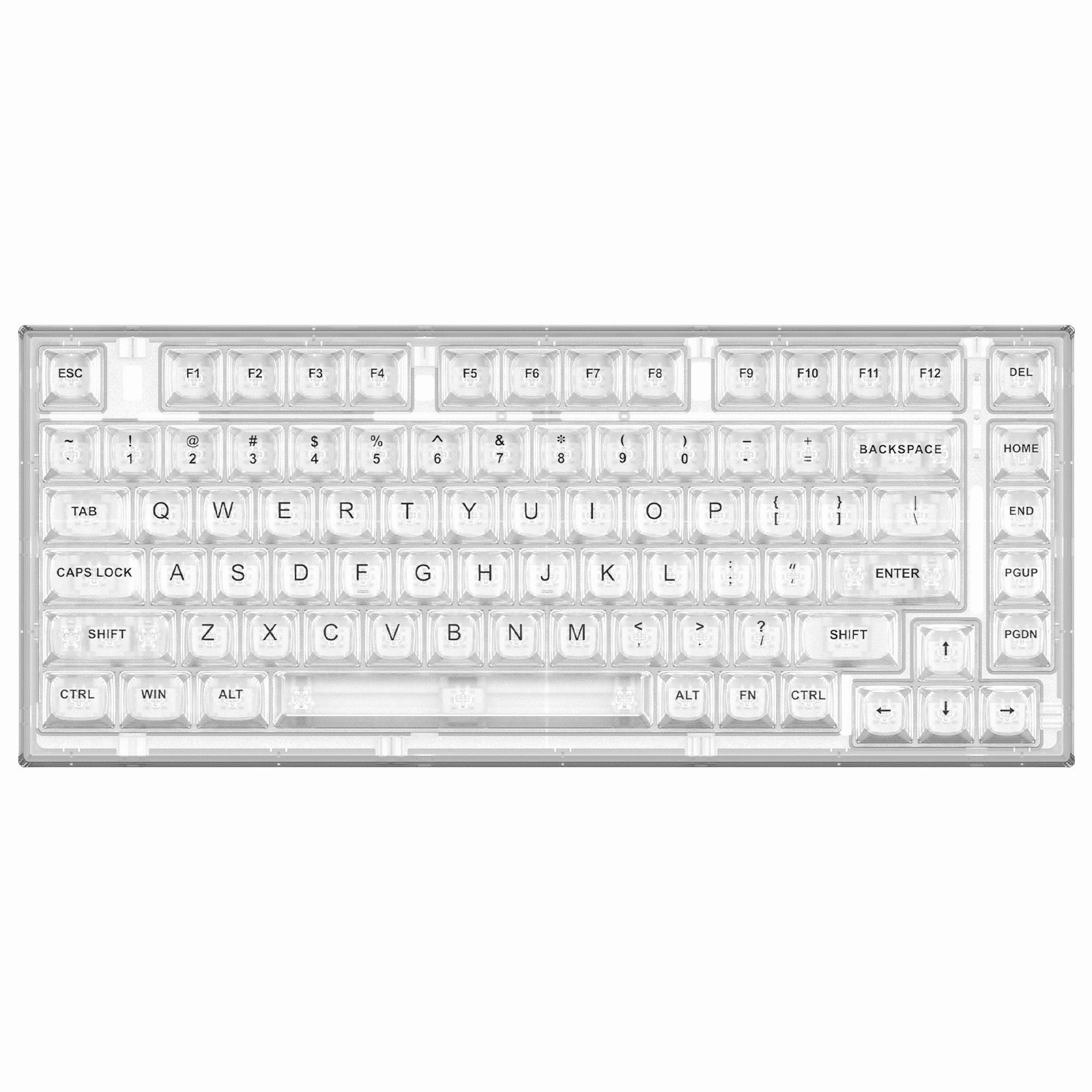YUNZII X75 PRO 82 Key Wireless Hot Swappable Gasket Transparent Mechanical Keyboard Dynamic Lighting Effects Premium Keycaps Set