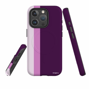 iPhone MagSafe Tough Case - Sicily Chroma Stripe Metal Texture Rugged Build Texture