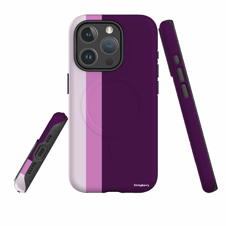 iPhone MagSafe Tough Case - Sicily Chroma Stripe Metal Texture Rugged Build Texture