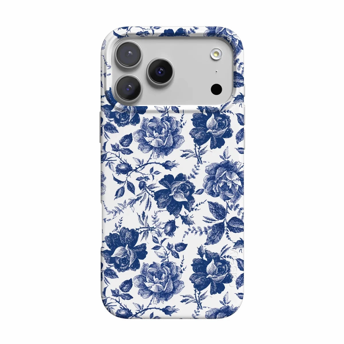 Rose to Fame | Blue & White Rose Floral Case Compact Shell