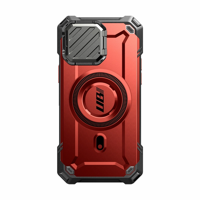 Premium Finish Elegant Pattern Design iPhone 16e  Unicorn Beetle MAG XT MagSafe Case-Metallic Red