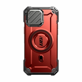 Premium Finish Elegant Pattern Design iPhone 16e  Unicorn Beetle MAG XT MagSafe Case-Metallic Red