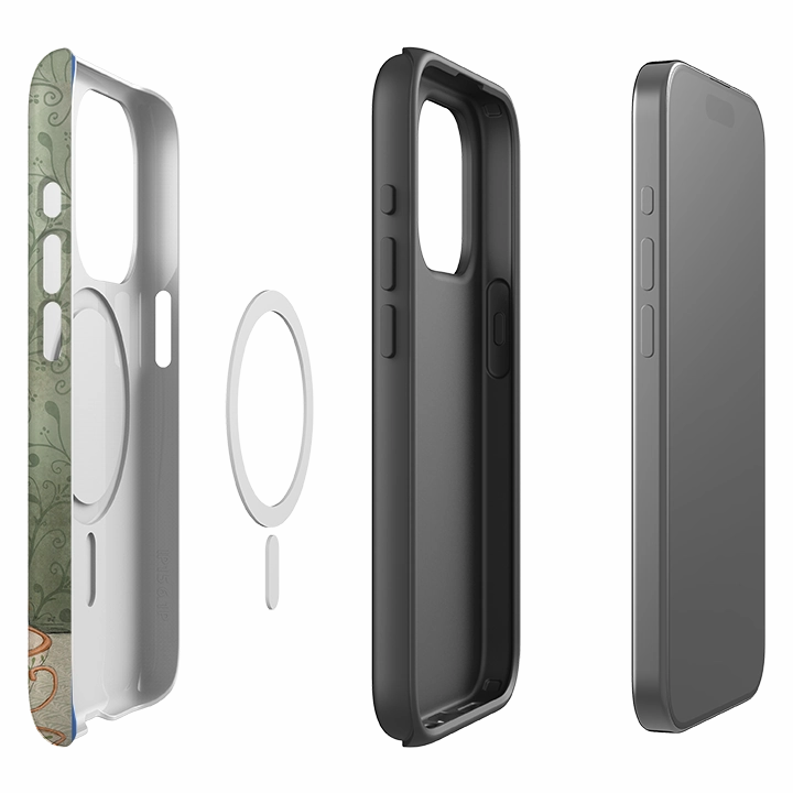 iPhone MagSafe Tough Case - Cat and Books By Maja Lindberg Modern Style