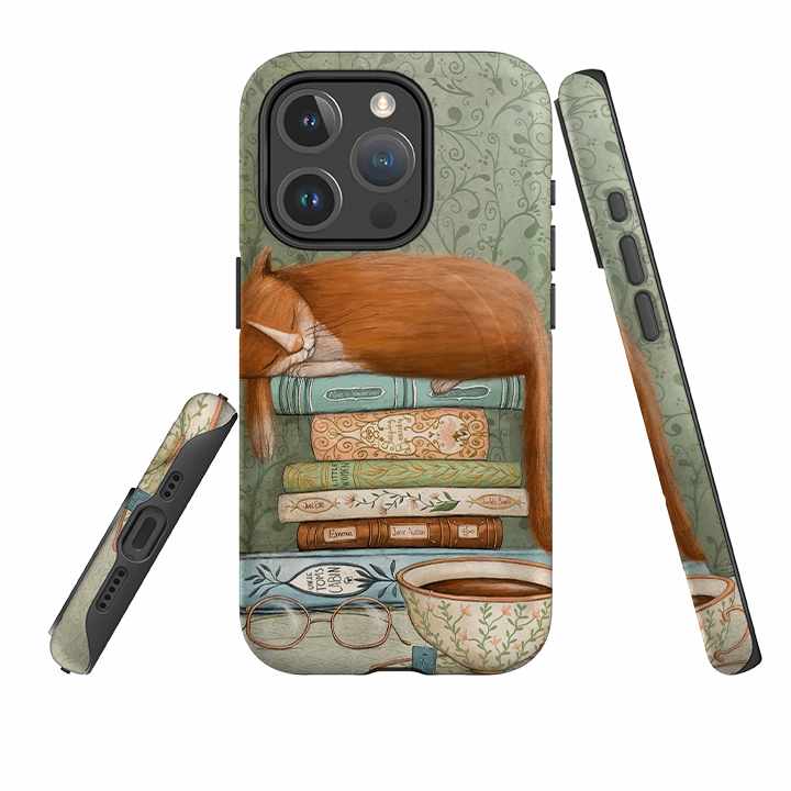iPhone MagSafe Tough Case - Cat and Books By Maja Lindberg Urban Fashion Durable Design