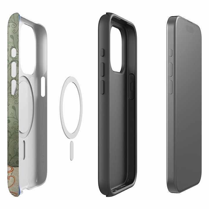 iPhone MagSafe Tough Case - Cat and Books By Maja Lindberg Protective Touch Comfort Shield Texture