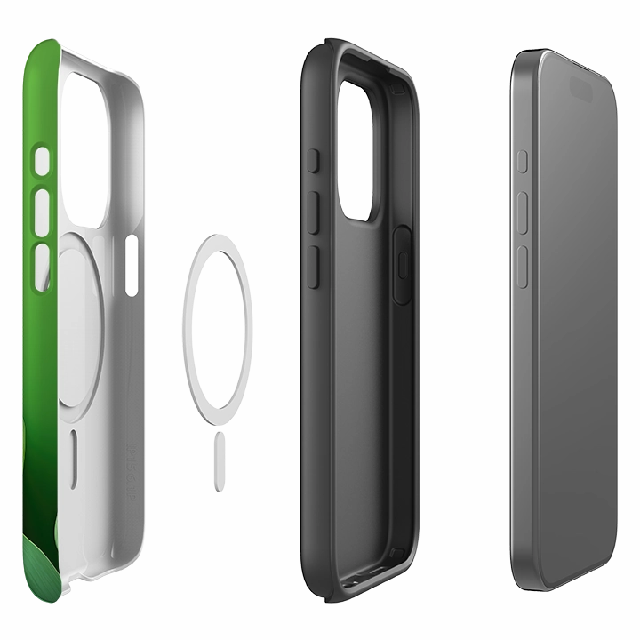 iPhone MagSafe Tough Case -  Green Floral Refined Pattern