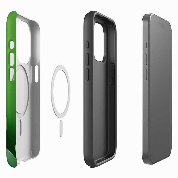 Hybrid Pattern Texture iPhone MagSafe Tough Case -  Green Floral