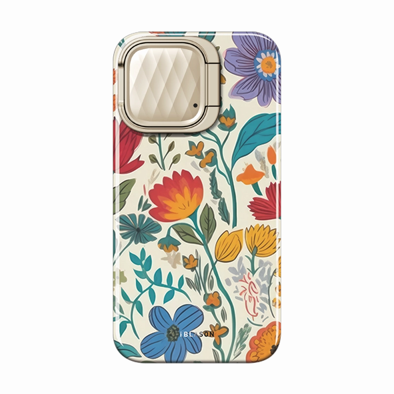 Travel Essential iPhone 13 Cosmo Mag Case - Rainbow Garden