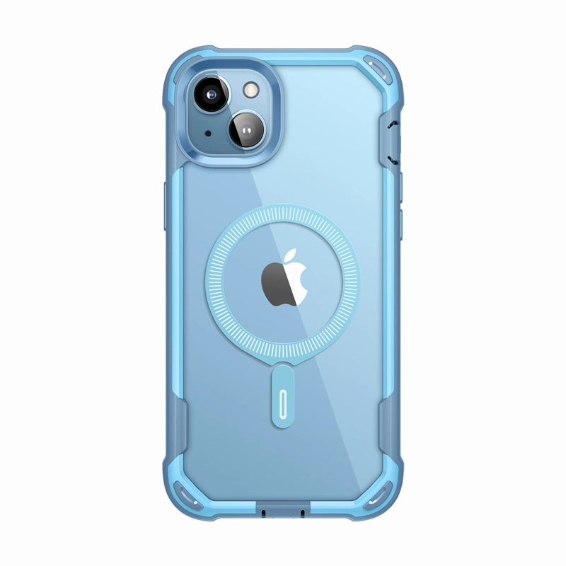 Creative Design Rugged Edge Texture iPhone 14 Ares Mag Case - Blue