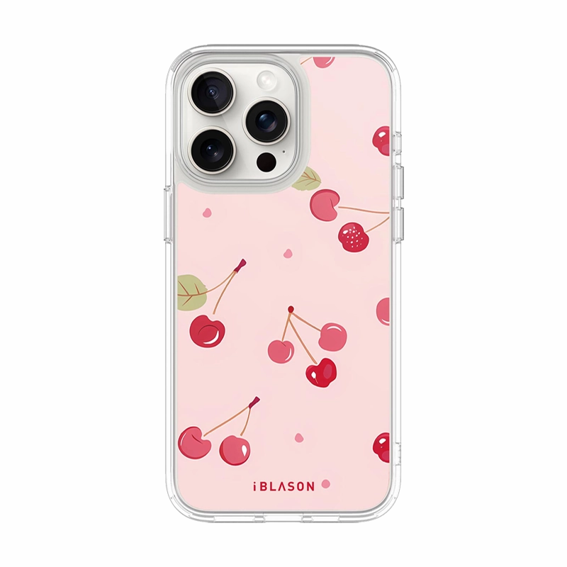 Premium Edge Non Slip iPhone 15 Pro Max Halo MagSafe Cute Phone Case - Cherry on Top