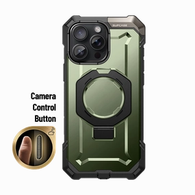 iPhone 16 Pro Max 6.9 inch UB Grip MagSafe Camera Control Button Phone Case-Dark Green Glossy Finish Look Protective Craft