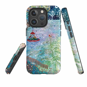 Hybrid Pattern Texture iPhone MagSafe Tough Case - A Wee Winter Harbour By Emma Frances Grant