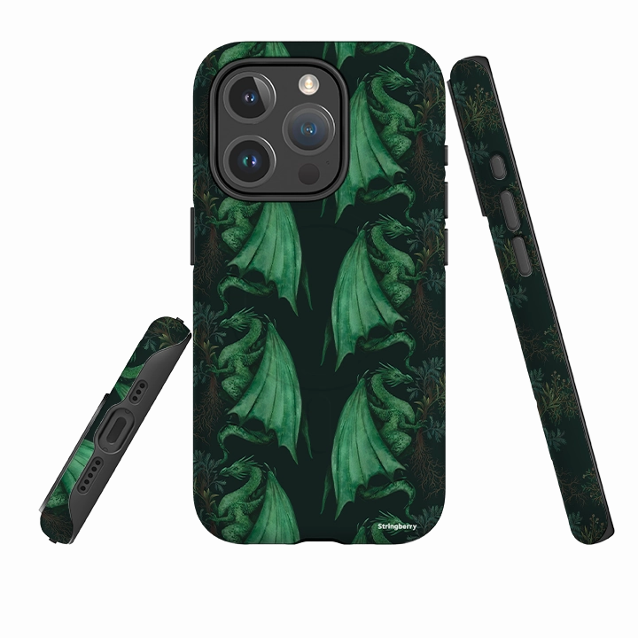 iPhone MagSafe Tough Case -  Arbor Dragon Pattern By Anna Stead Shock shield