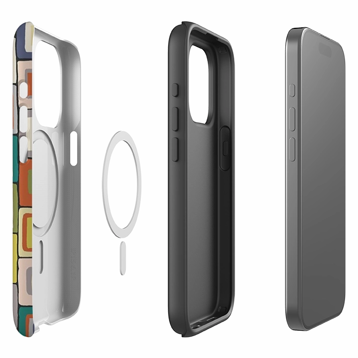 Clear Pattern iPhone MagSafe Tough Case -  Atelier Blanket Squares Urbane By Sarah Campbell