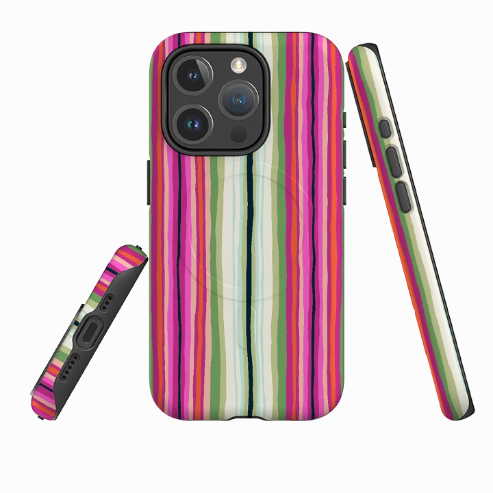 Classic Design iPhone MagSafe Tough Case -  Atelier Stripe Windflower By Sarah Campbell