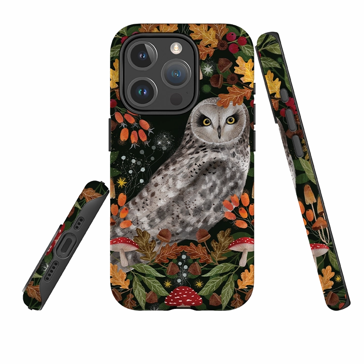 Soft Surface Design Luxury Grip iPhone MagSafe Tough Case - Autumn Owl By Bex Parkin