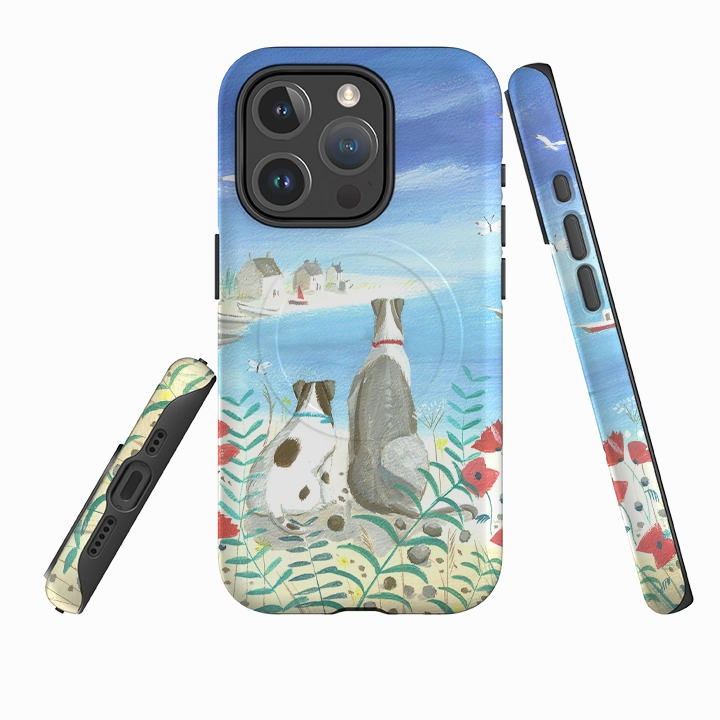 iPhone MagSafe Tough Case - Beach Dogs By Mary Stubberfield Tight Fit Modern Look Finish