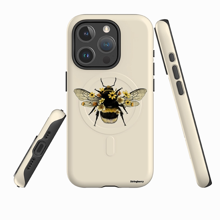 Durable Texture Build iPhone MagSafe Tough Case -  Bee I