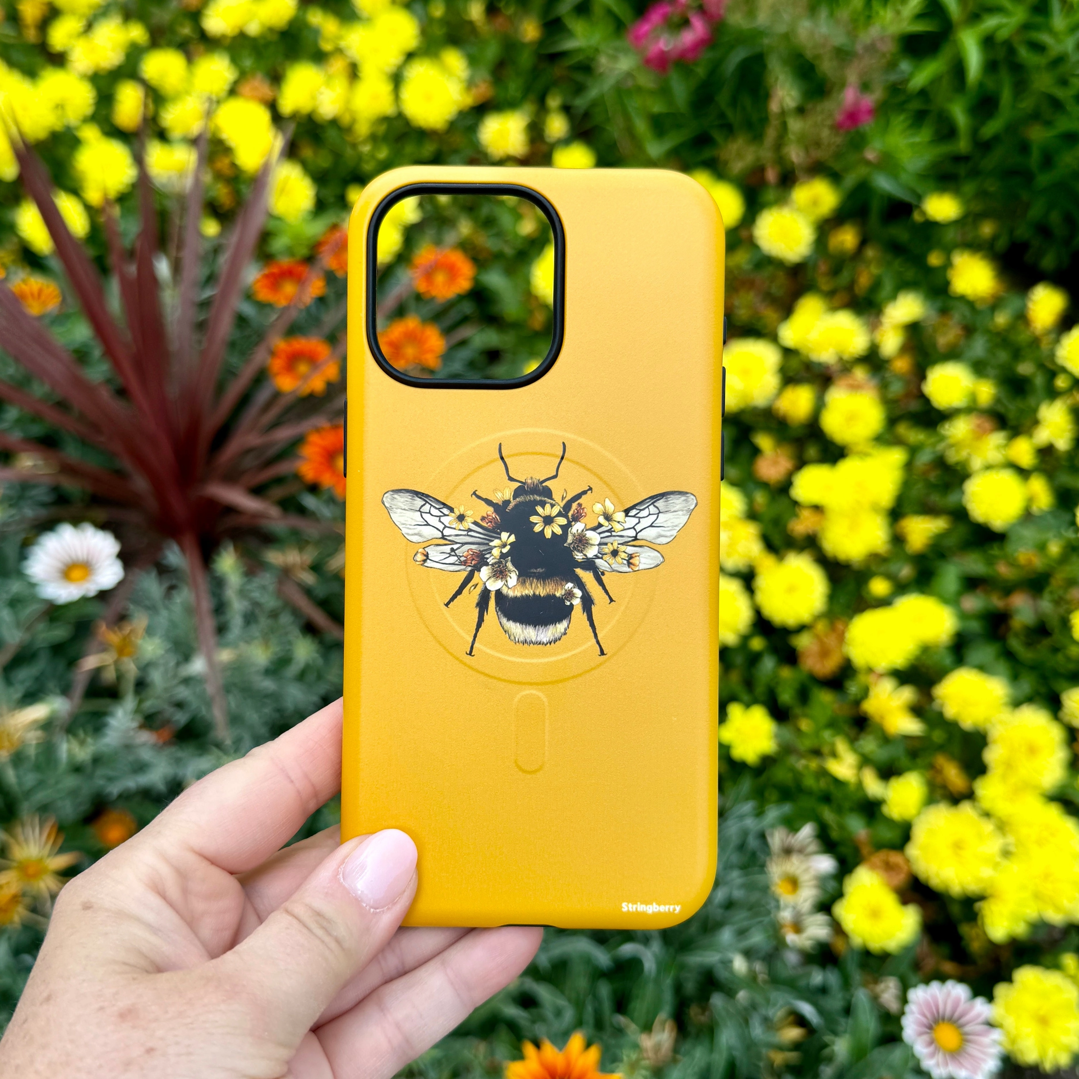 Wireless Compatible Lightweight Shell iPhone MagSafe Tough Case -  Bee I Honey