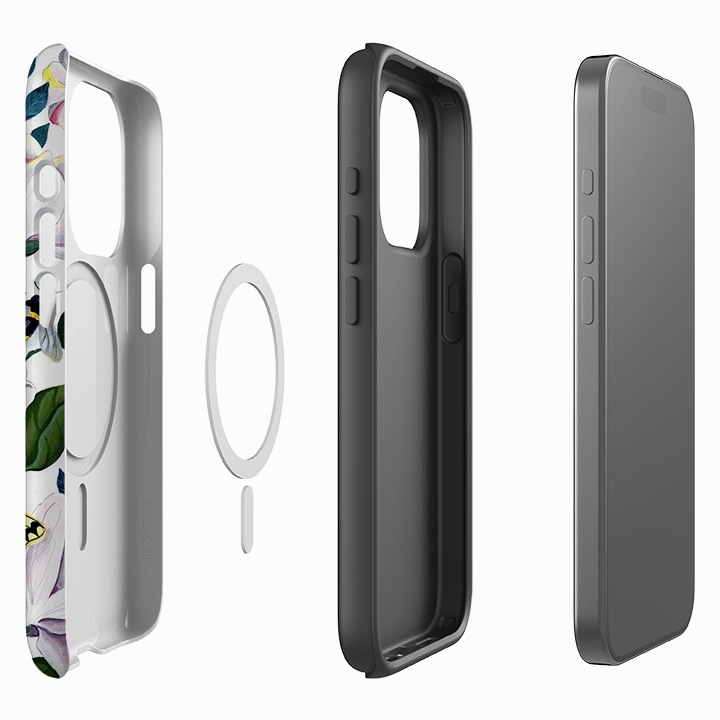 Minimal Form iPhone MagSafe Tough Case - Bees and Magnolia By Bex Parkin