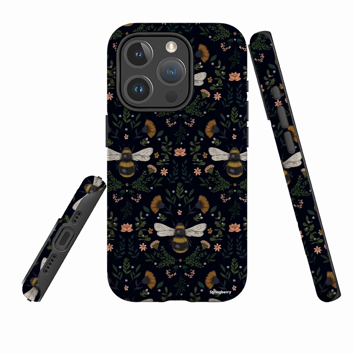 iPhone MagSafe Tough Case -  Bees By Jade Mosinski Matte Surface Design Minimal Build Texture