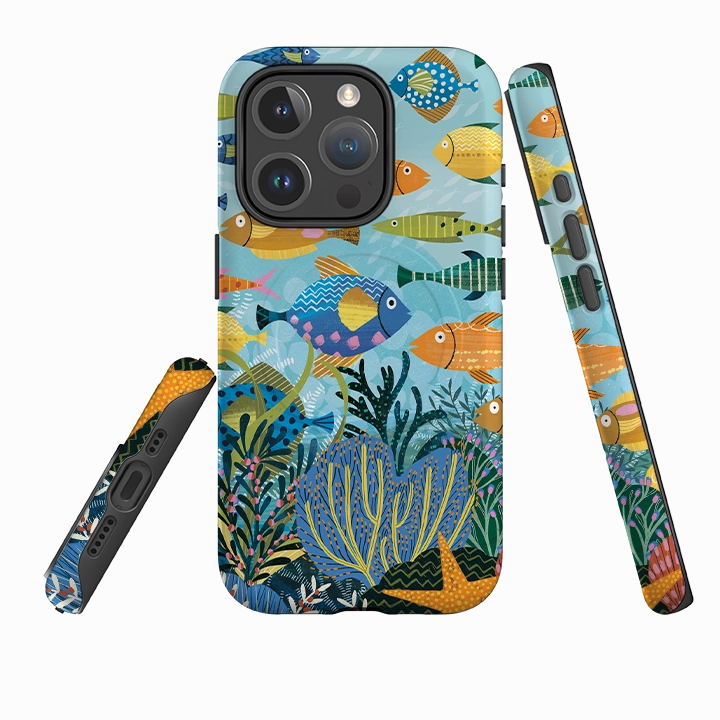 Classic Touch Comfort Pattern iPhone MagSafe Tough Case - Beneath The Waves II By Ali Brookes