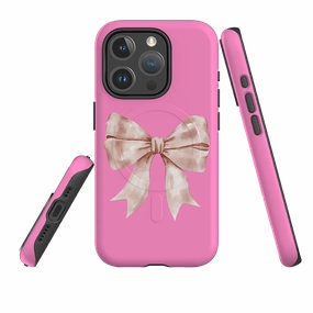 Premium Feel iPhone MagSafe Tough Case -  Big Bow Light Pink